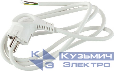 Шнур сетевой с вилкой 3м с заземл. ПВС 3х1.5 бел. U-3x1.5-3m-W ЭРА Б0048708