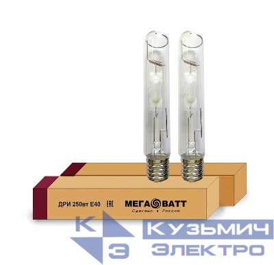 Лампа газоразрядная металлогалогенная ДРИ 250/4000К E40 (25) МЕГАВАТТ 02966