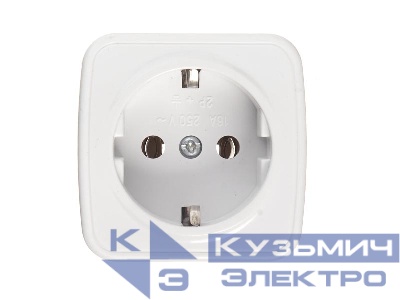 Розетка накладная с заземлением, 16A, пластик, IP20, цвет белый NETKO Optima Electric