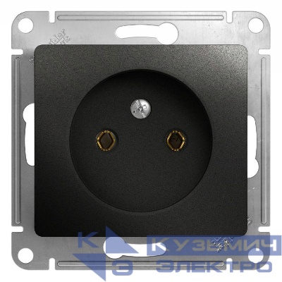 Розетка 1-м СП 1мод. Glossa 16А IP20 250В без заземл. механизм антрацит SE GSL000741