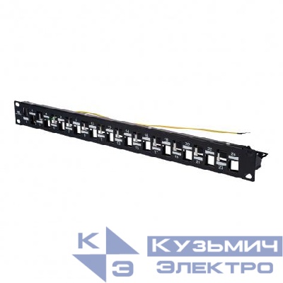 Патч-панель DR-4100 наборная 19дюйм 1U под 24 экран./неэкран. модуля Keystone Jack Datarex DR-4100