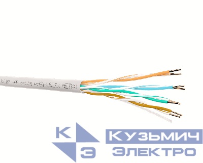 Кабель UTP4 cat.5е Cu нг(А)-LSLTx NETKO Optima Silver, одножильный, 305м, малодымный, низкотоксичный, Проходит Fluke тест, серый