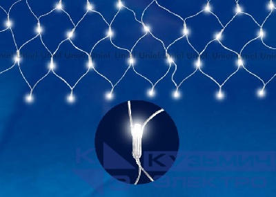Сетка светодиодная ULD-N1815-180/DTA WHITE IP20 с контроллером 1.8х1.5м бел. свет провод прозр. Uniel UL-00005487