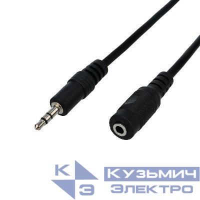 Шнур 3.5мм гнездо стерео-3.5мм штекер стерео 10м REXANT 17-4008
