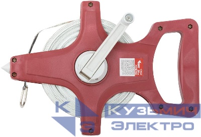 Рулетка землемерная 30м фибергласовая лента открытый корпус красн. КУРС 17663