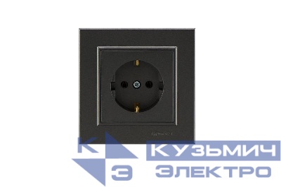 Розетка 1-м СП Karea 16А IP20 с/з дым. металлик Makel 56050028