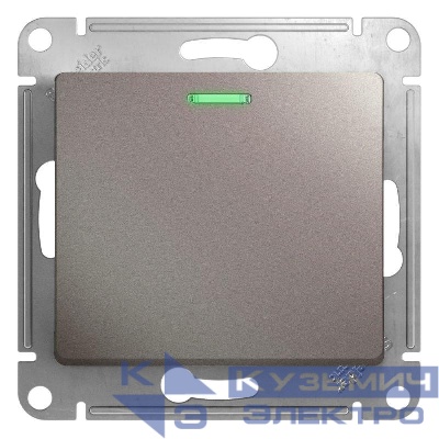Переключатель проходной 1-кл. СП Glossa 10А IP20 (сх. 6а) 10AX с подсветкой механизм платина SE GSL001263