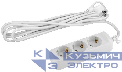Удлинитель 3х3м с заземл. 10А IP20 UX-3e-3m ПВС 3х0.75 Эра Б0035750