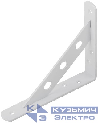 Уголок-кронштейн усиленный 150х125мм бел. КУРС 66101