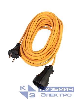 Удлинитель-шнур 1х10м 10А 220В 2200Вт ПВС 2х0.75 УХ10 Россия КОСМОС YSHKsm10m-1g(10A)S