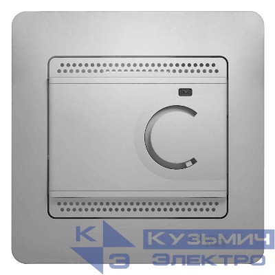 Термостат Glossa электронный для теплого пола с датчиком +5град.C +50град.C 10А в сборе алюм. SchE GSL000338