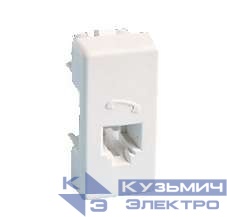 Розетка телефонная СП 1мод. Simon 27 RJ11 4 контакт. узкий модуль механизм сл. кость Simon 27480-31