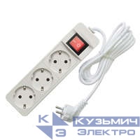 Удлинитель 3х10м с заземл. 10А IP20 2.2кВт ПВС с выкл. Союз 481S-7310