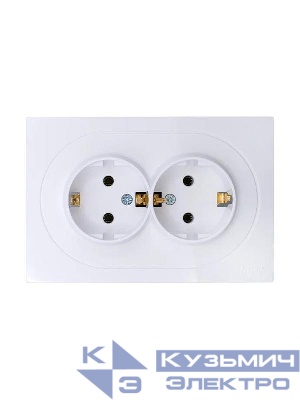 Розетка 2-м СП OSEN с заземл. ПБТ механизм бел. LEZARD 743-0200-127B