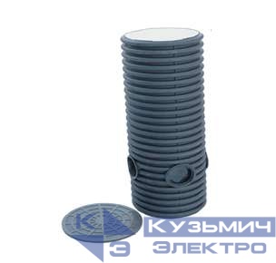 Колодец дренажный смотровой 460/400х1500мм с тремя вых. 110мм дном и полимер. крышкой Ruvinil КДС-460х1500