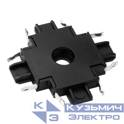 Коннектор MTR16 CX-BL X-обр. накладной шинопровод низковольтный Pro черн. JazzWay 5057357