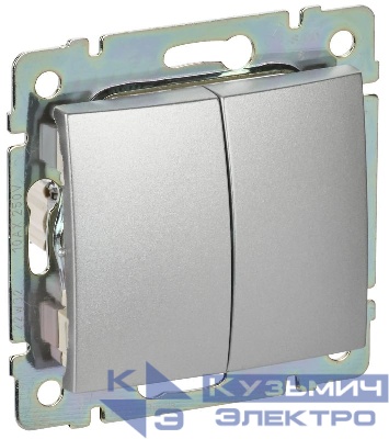 Выключатель 2-кл. СП Valena 10А IP31 механизм алюм. (DIY-упак.) IEK 694337