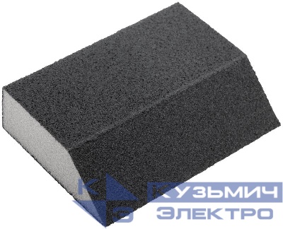 Губка шлифовальная угловая 100х70х25мм Р 80 средняя жесткость алюм./оксидная FIT 38373