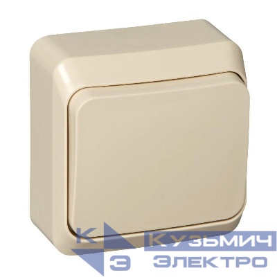 Выключатель 1-кл. ОП Этюд 10А IP20 крем. SE BA10-001K