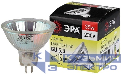 Лампа галогенная GU5.3-JCDR (MR16) -35W-230V-Cl ЭРА C0027363