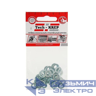 Шайба плоская М6 DIN 125А цинк. (пакет) (уп.40шт) Tech-Krep/Zitar 103044