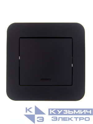 Выключатель 1-кл. 1п СП ASTI 10А IP20 с подсветкой в сборе черн. бархат LEZARD 7081-4242-111