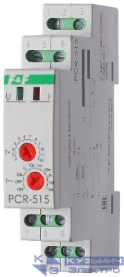 Реле времени PCR-515 2х8А 230В 2перекл. IP20 задержка включ. монтаж на DIN-рейке F&F EA02.001.006