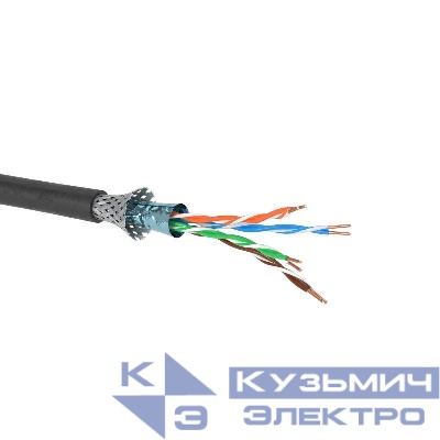 Кабель витая пара кат.5E экранированный SF/UTP 4 пары светостабилизированный ПЭ черн. (уп.305м) DKC RN5ESUKPEBK