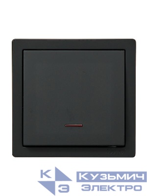 Выключатель 1-кл. ОП LETO с индикацией черн. бархат LEZARD 752-4200-111
