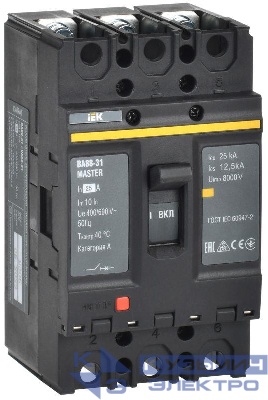 Выключатель автоматический 3п 25А 25кА ВА88-31 MASTER IEK SVA00-3-0025-02