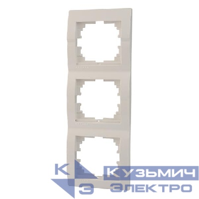 Рамка 3-м Deriy вертикал. бел. LEZARD 702-0200-153