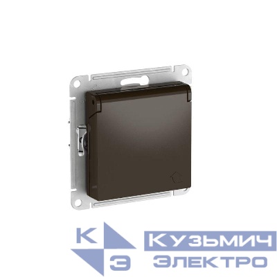 Розетка AtlasDesign 16А IP20 с заземл. защ. шторки с крышкой быстрозажим. клем. механизм мокко SE ATN000646S