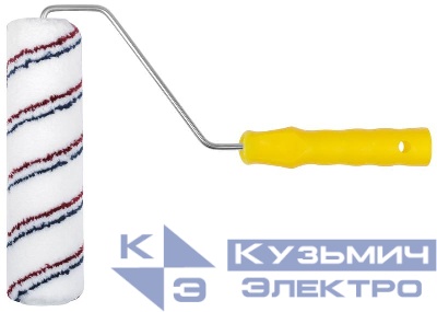 Валик микроволокно с красной и синей полосками диам. 40/63мм ворс 12мм 230мм бел. FIT 01844