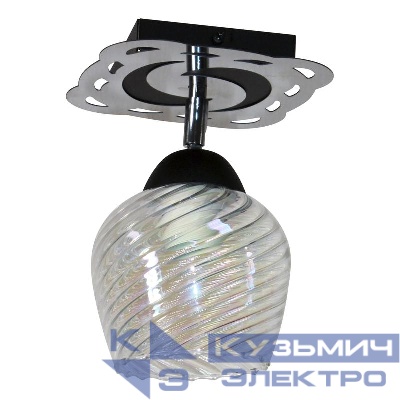 Светильник "Кира" 111 НПБ 01-60-107 (ИМ) потолочный черн. муар хром Элетех 1005404972