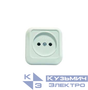 Розетка 1-м ОП 16А IP20 квадрат. без заземл. крем. Makel 45202