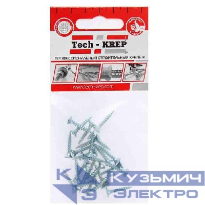 Шуруп универсальный 3.5х20 с потайной головкой цинк. (пакет) (уп.26шт) Tech-Krep/Zitar 102417