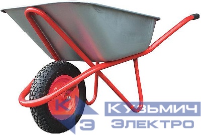 Тачка строительная ПУ колесо 90л грузоподъемность 200кг Профи FIT 77627