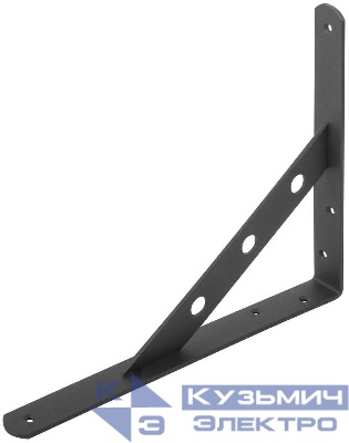 Уголок-кронштейн усиленный 250х200мм черн. КУРС 66106