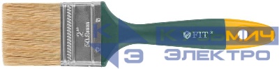 Кисть флейцевая "Контур" натур. светлая щетина пластиковая ручка 2дюйм (50мм) FIT 01165