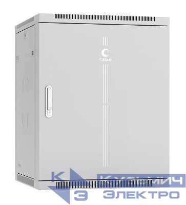 Шкаф телекоммуникационный настенный разобранный SH-05F-15U60/45m-R 19дюйм 15U 600х450х769мм дверь метал. сер. (RAL 7035) Cabeus 10765c