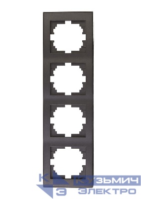 Рамка 4-м Rain вертикал. матов. черн. графит LEZARD 703-4141-154