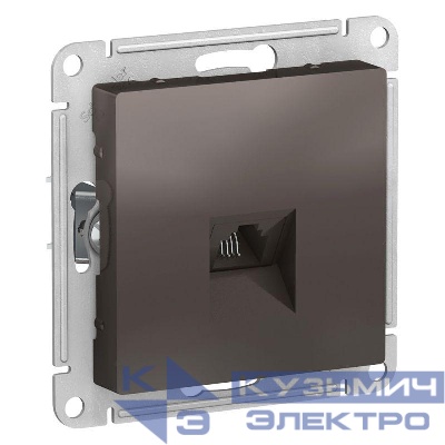Розетка телефонная 1-м СП AtlasDesign RJ11 механизм мокко SE ATN000681