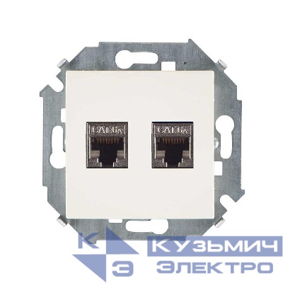 Розетка компьютерная 2-м Simon 15 RJ45 кат.6A AMP FTP механизм сл. кость Simon 1591564-031