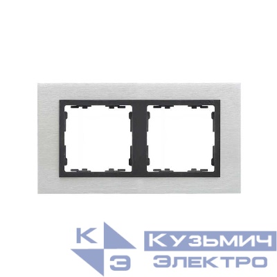 Рамка 2-м Simon82 Nature матов. сталь вставка графит Simon 82827-31