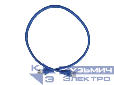 Патч-корд UTP4 cat.5е, 0.5м, CCA, LSZH, синий, литой коннектор NETKO Optima