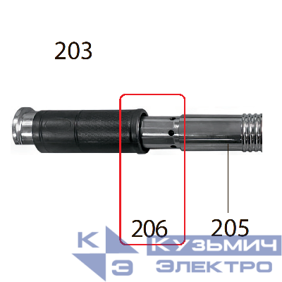 Запчасть №206 для FDPAG-H8. Ствол в сборе (4, 11)