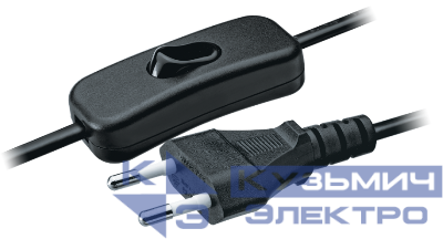 Шнур 94 668 NPS-FS-170-BL 2х0.75 с электр. вилкой и выкл. черн. 1.7м Navigator 94668