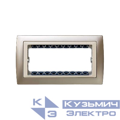 Рамка 5мод. Simon82 Centralizations узкая с суппортом шампань/шампань Simon 82754-34