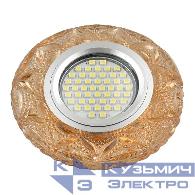 Светильник DLS-L149 GU5.3 GLASSY/TEA GU5.3 встраив. доп. светодиод. подсветка 3Вт без лампы стекло Fametto UL-00003904