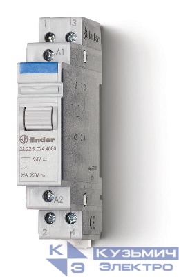 Контактор модульный 2NO 20А AgSnO2 240В AC 17.5мм IP20 FINDER 222282404000